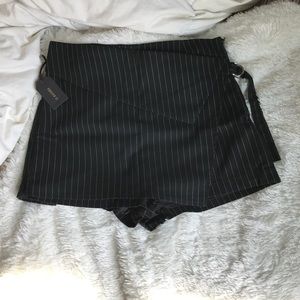 Black and white striped skort